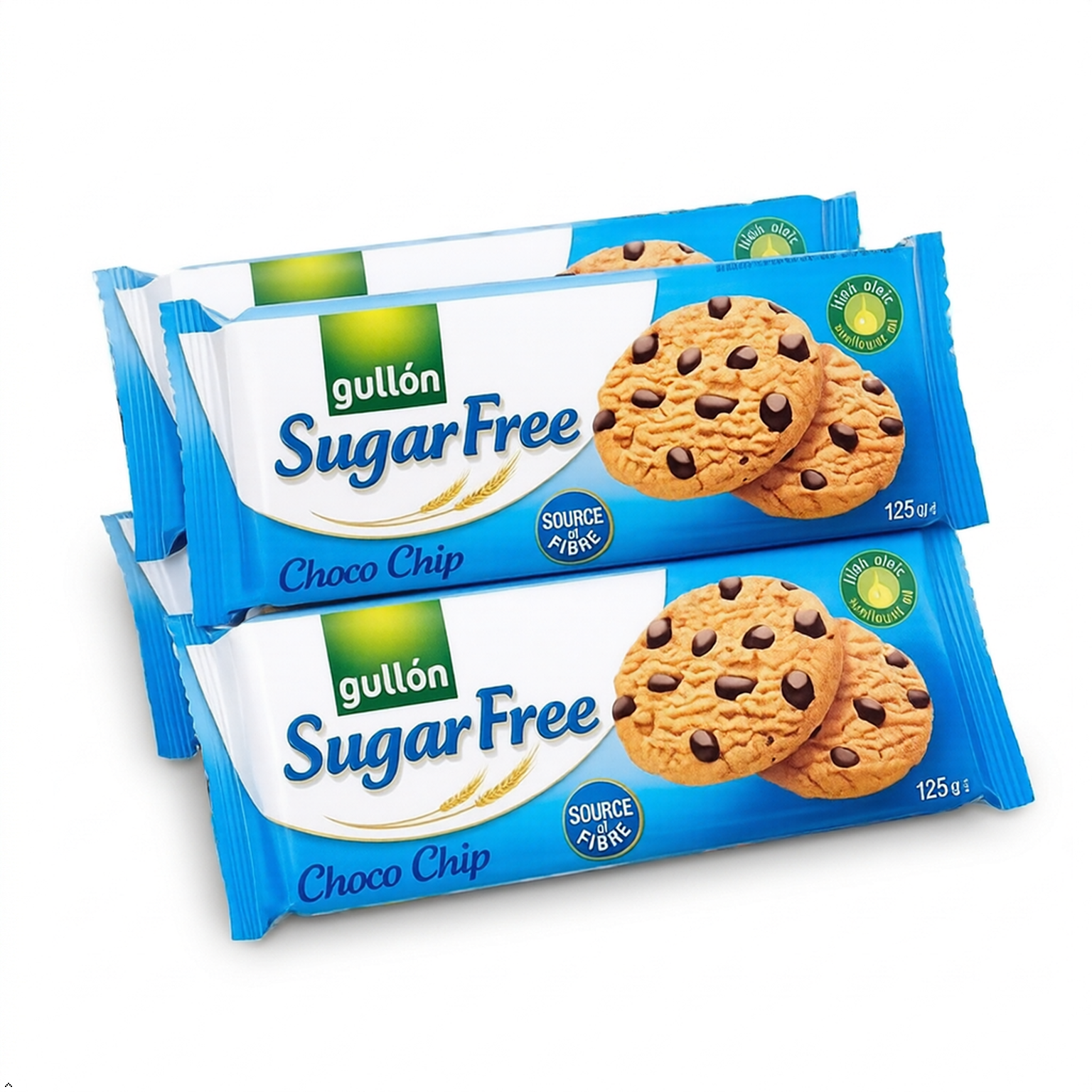 Gullon Sugar Free Chocolate Chip Biscuits, 125 g (Pack of 4) Gullón